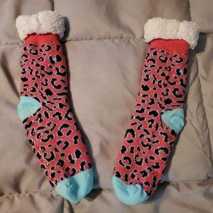 Womens Warm Fluffy Winter Slipper Socks With Grips Size One Size Fits All